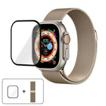 Milanese Stainless Steel Watch Band with 3D Curved Film, For Apple Watch Series 40mm, For Apple Watch Ultra 2 / 1 49mm, For Apple Watch Series 45mm