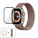 Milanese Stainless Steel Watch Band with 3D Curved Film, For Apple Watch Series 40mm, For Apple Watch Ultra 2 / 1 49mm, For Apple Watch Series 45mm