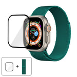 Milanese Stainless Steel Watch Band with 3D Curved Film, For Apple Watch Series 40mm, For Apple Watch Ultra 2 / 1 49mm, For Apple Watch Series 45mm