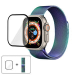 Milanese Stainless Steel Watch Band with 3D Curved Film, For Apple Watch Series 40mm, For Apple Watch Ultra 2 / 1 49mm, For Apple Watch Series 45mm