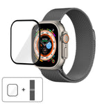 Milanese Stainless Steel Watch Band with 3D Curved Film, For Apple Watch Series 40mm, For Apple Watch Ultra 2 / 1 49mm, For Apple Watch Series 45mm