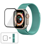 Milanese Stainless Steel Watch Band with 3D Curved Film, For Apple Watch Series 40mm, For Apple Watch Ultra 2 / 1 49mm, For Apple Watch Series 45mm