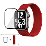 Milanese Stainless Steel Watch Band with 3D Curved Film, For Apple Watch Series 40mm, For Apple Watch Ultra 2 / 1 49mm, For Apple Watch Series 45mm