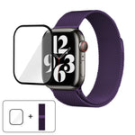 Milanese Stainless Steel Watch Band with 3D Curved Film, For Apple Watch Series 40mm, For Apple Watch Ultra 2 / 1 49mm, For Apple Watch Series 45mm