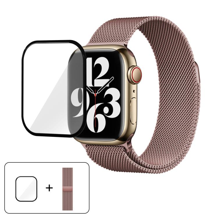 Milanese Stainless Steel Watch Band with 3D Curved Film, For Apple Watch Series 41mm, For Apple Watch Series 38mm, For Apple Watch Series 42mm