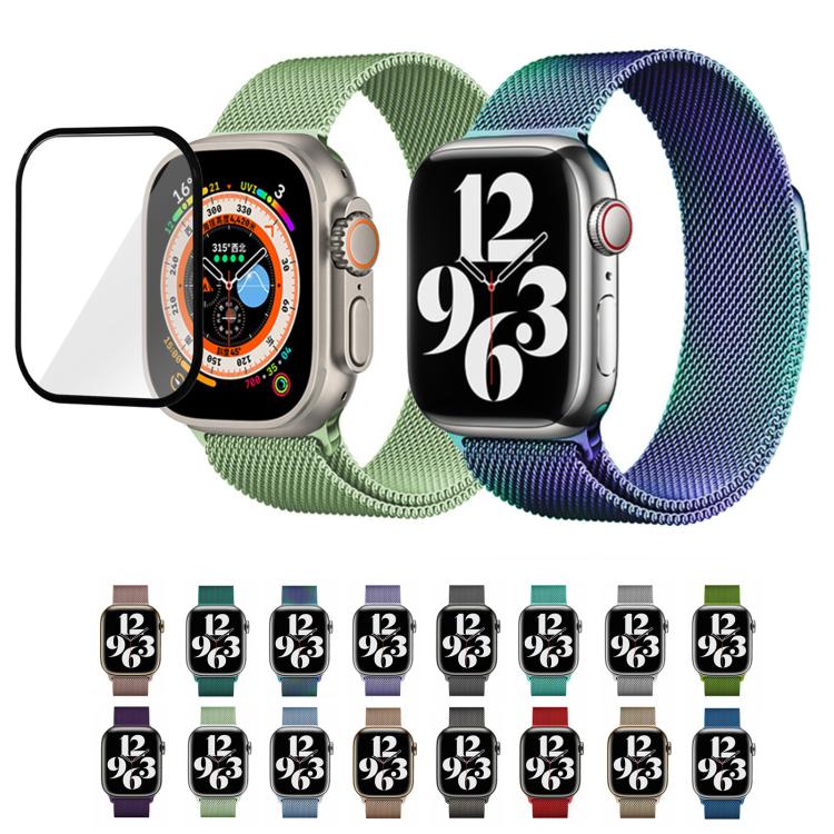 Milanese Stainless Steel Watch Band with 3D Curved Film, For Apple Watch Series 41mm, For Apple Watch Series 38mm, For Apple Watch Series 42mm