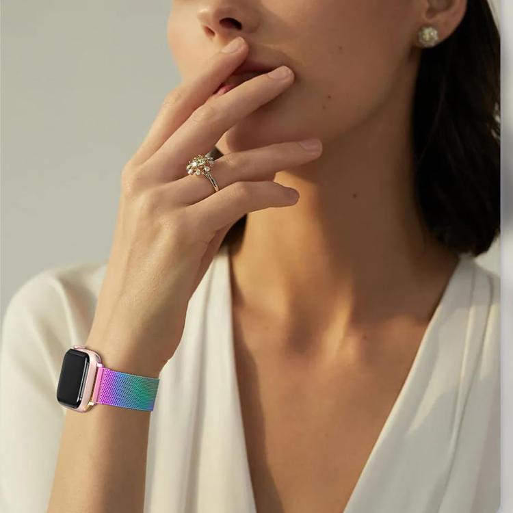 Milanese Stainless Steel Watch Band with 3D Curved Film, For Apple Watch Series 40mm, For Apple Watch Ultra 2 / 1 49mm, For Apple Watch Series 45mm