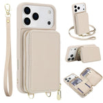 Crossbody Zipper RFID Card Bag Phone Case, For iPhone 17 Pro Max, For iPhone 17 Pro, For iPhone Air, For iPhone 15 Pro Max, For iPhone 15 Pro, For iPhone 15 Plus / 14 Plus