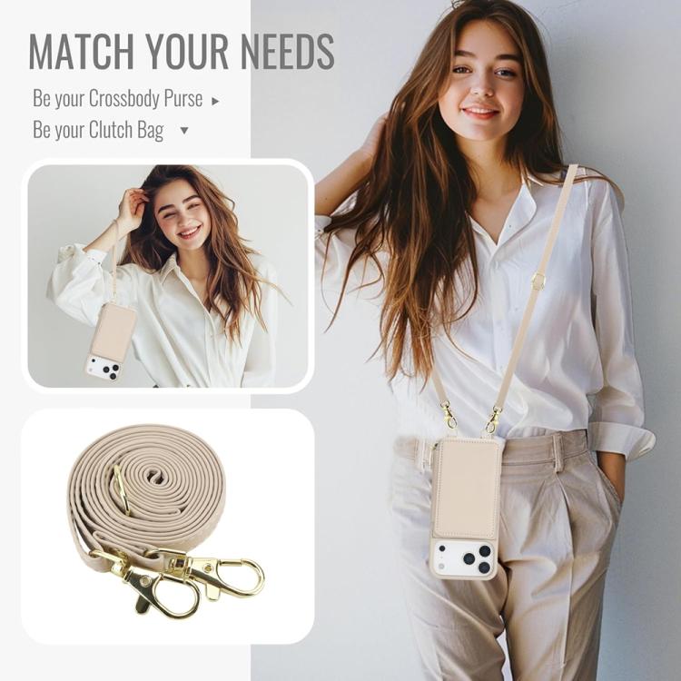 Crossbody Zipper RFID Card Bag Phone Case, For iPhone 17 Pro Max, For iPhone 17 Pro, For iPhone Air, For iPhone 15 Pro Max, For iPhone 15 Pro, For iPhone 15 Plus / 14 Plus
