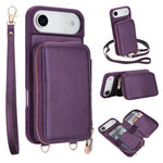 Crossbody Zipper RFID Card Bag Phone Case, For iPhone 17 Pro Max, For iPhone 17 Pro, For iPhone Air, For iPhone 15 Pro Max, For iPhone 15 Pro, For iPhone 15 Plus / 14 Plus