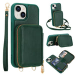 Crossbody Zipper RFID Card Bag Phone Case, For iPhone 17 Pro Max, For iPhone 17 Pro, For iPhone Air, For iPhone 15 Pro Max, For iPhone 15 Pro, For iPhone 15 Plus / 14 Plus
