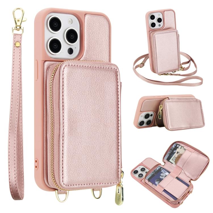 Crossbody Zipper RFID Card Bag Phone Case, For iPhone 15, For iPhone 14 / 13, For iPhone 14 Pro, For iPhone 14 Pro Max, For iPhone 13 Pro Max, For iPhone 13 Pro