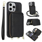 Crossbody Zipper RFID Card Bag Phone Case, For iPhone 15, For iPhone 14 / 13, For iPhone 14 Pro, For iPhone 14 Pro Max, For iPhone 13 Pro Max, For iPhone 13 Pro