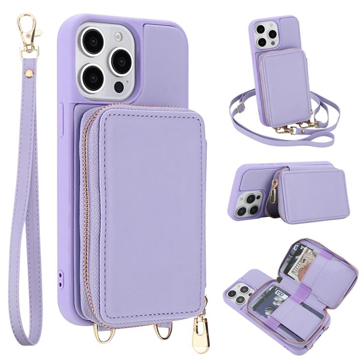 Crossbody Zipper RFID Card Bag Phone Case, For iPhone 15, For iPhone 14 / 13, For iPhone 14 Pro, For iPhone 14 Pro Max, For iPhone 13 Pro Max, For iPhone 13 Pro
