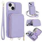 Crossbody Zipper RFID Card Bag Phone Case, For iPhone 15, For iPhone 14 / 13, For iPhone 14 Pro, For iPhone 14 Pro Max, For iPhone 13 Pro Max, For iPhone 13 Pro