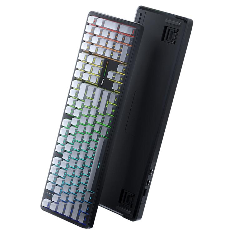 AULA F108 108 Keys Wired/2.4G/Bluetooth Three Model Customizable RGB Gaming Mechanical Keyboard