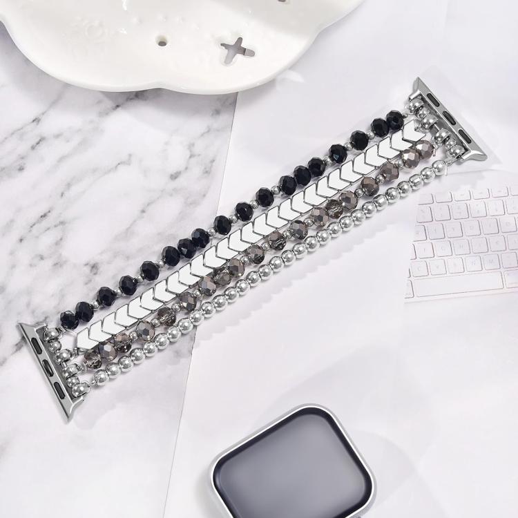 xDfind Arrow Crystal Beaded Metal Watch Band, For Apple Watch 42 / 44 / 45 / 46 / 49mm, For Apple Watch 38 / 40 / 41 / S10 42mm