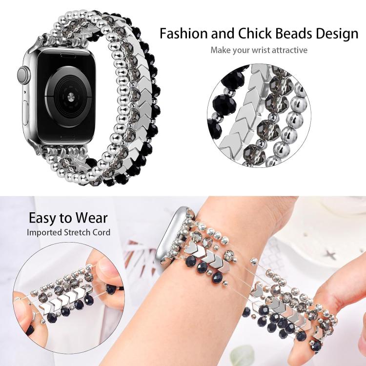 xDfind Arrow Crystal Beaded Metal Watch Band, For Apple Watch 42 / 44 / 45 / 46 / 49mm, For Apple Watch 38 / 40 / 41 / S10 42mm