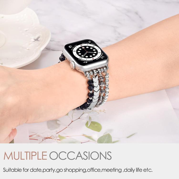 xDfind Arrow Crystal Beaded Metal Watch Band, For Apple Watch 42 / 44 / 45 / 46 / 49mm, For Apple Watch 38 / 40 / 41 / S10 42mm