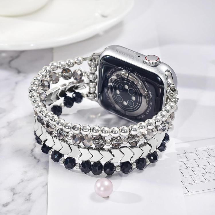xDfind Arrow Crystal Beaded Metal Watch Band, For Apple Watch 42 / 44 / 45 / 46 / 49mm, For Apple Watch 38 / 40 / 41 / S10 42mm