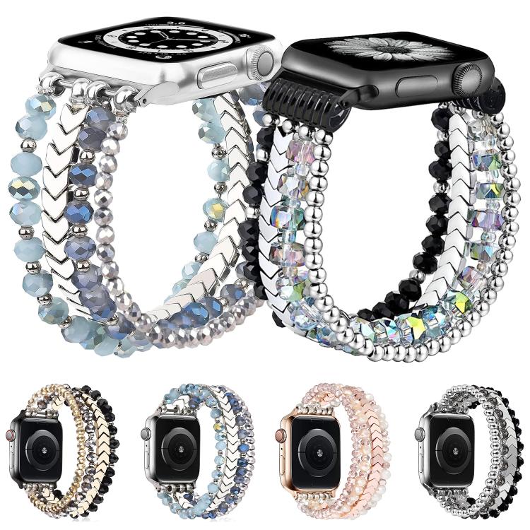 xDfind Arrow Crystal Beaded Metal Watch Band, For Apple Watch 42 / 44 / 45 / 46 / 49mm, For Apple Watch 38 / 40 / 41 / S10 42mm