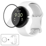 Butterfly Buckle Silicone Watch Band with 3D Curved Film, For Google Pixel Watch 3 45mm, For Google Pixel Watch 3 41mm, For Google Pixel Watch 2, For Google Pixel Watch