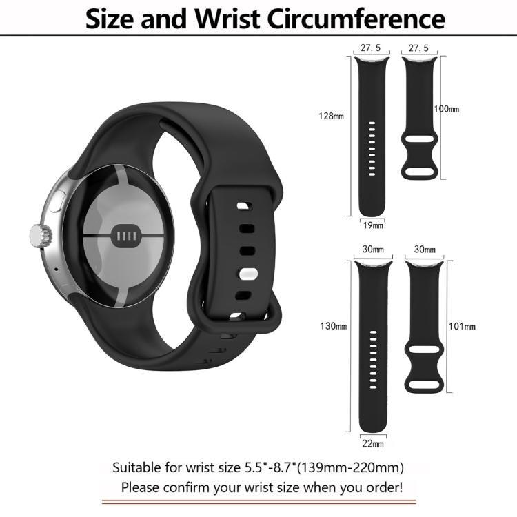 Butterfly Buckle Silicone Watch Band with 3D Curved Film, For Google Pixel Watch 3 45mm, For Google Pixel Watch 3 41mm, For Google Pixel Watch 2, For Google Pixel Watch