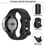 Butterfly Buckle Silicone Watch Band with 3D Curved Film, For Google Pixel Watch 3 45mm, For Google Pixel Watch 3 41mm, For Google Pixel Watch 2, For Google Pixel Watch