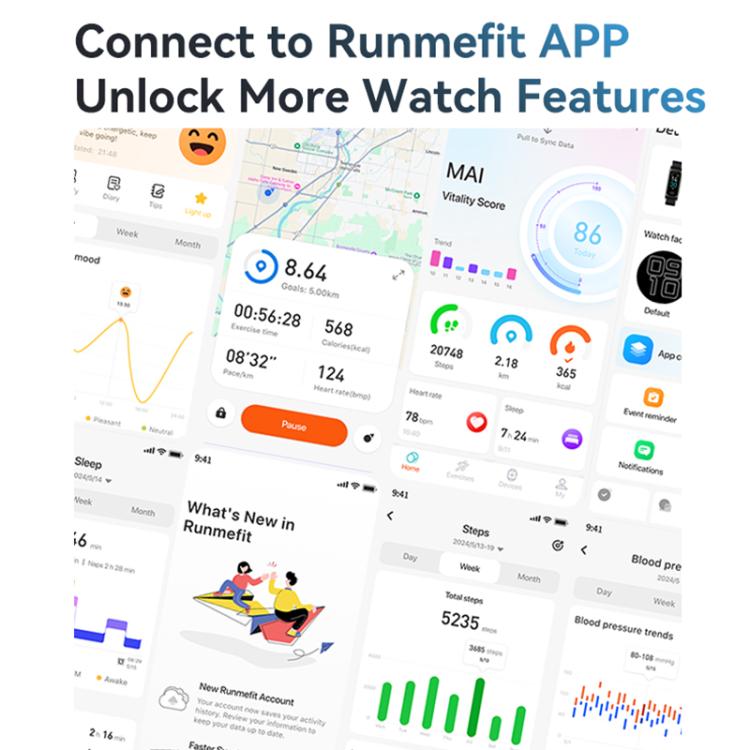 GTL1 0.96 inch TFT Screen Fitness Tracker Smart Wristband Support Heart Rate Monitoring