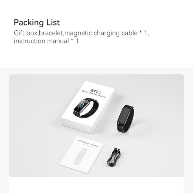 GTL1 0.96 inch TFT Screen Fitness Tracker Smart Wristband Support Heart Rate Monitoring