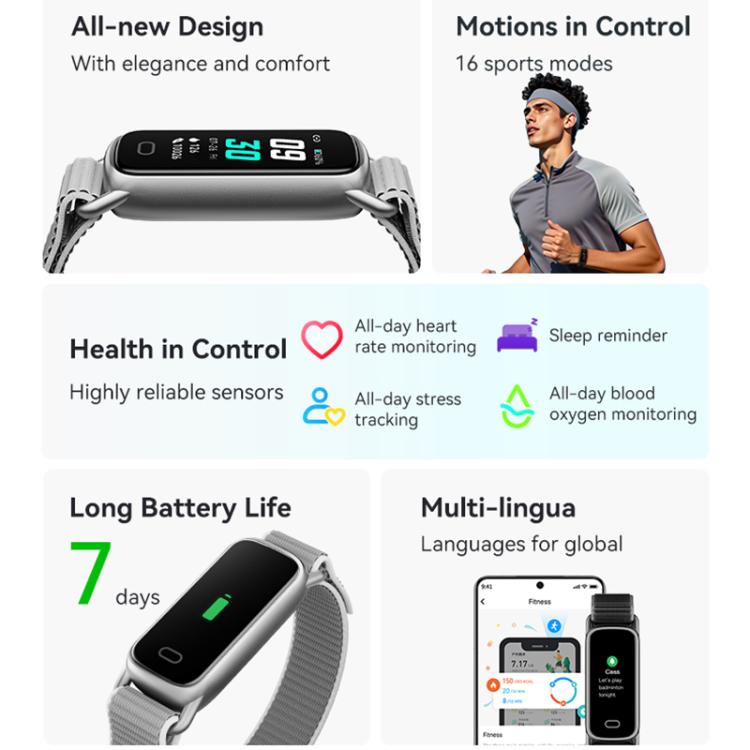 GTL1 0.96 inch TFT Screen Fitness Tracker Smart Wristband Support Heart Rate Monitoring