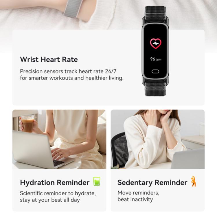 GTL1 0.96 inch TFT Screen Fitness Tracker Smart Wristband Support Heart Rate Monitoring