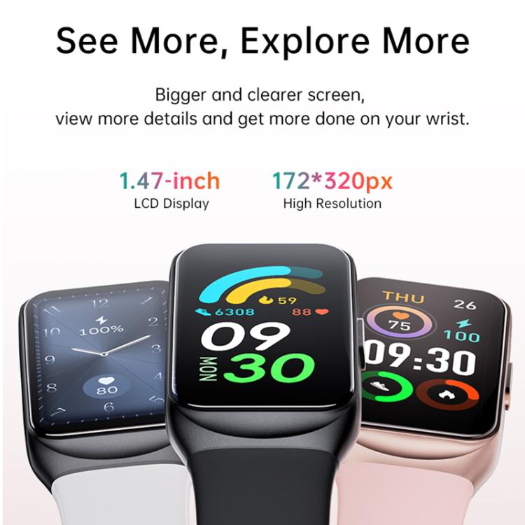 GTL2 1.47 inch TFT Screen Fitness Tracker Smart Wristband Support Heart Rate Monitoring