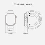 GTS8 1.95 inch AMOLED Screen Fitness Tracker Smart Watch Support Heart Rate Monitoring