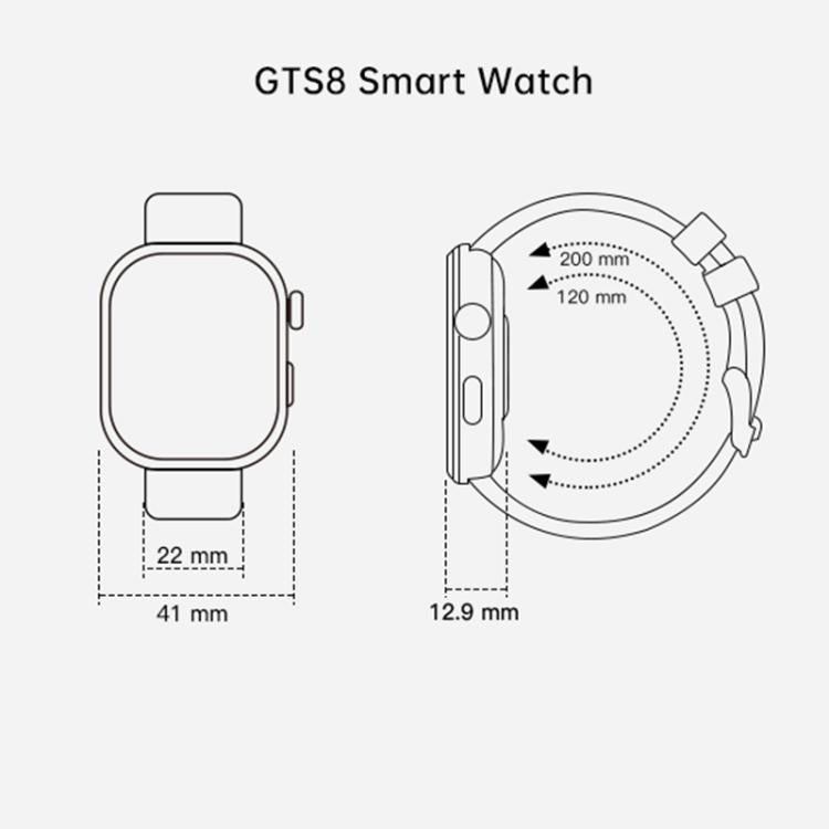 GTS8 1.95 inch AMOLED Screen Fitness Tracker Smart Watch Support Heart Rate Monitoring