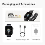 GTS8 1.95 inch AMOLED Screen Fitness Tracker Smart Watch Support Heart Rate Monitoring