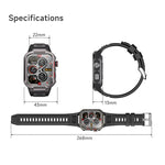 GTS9 1.96 inch TFT Screen Outdoor Rugged Smart Watch 3ATM Waterproof