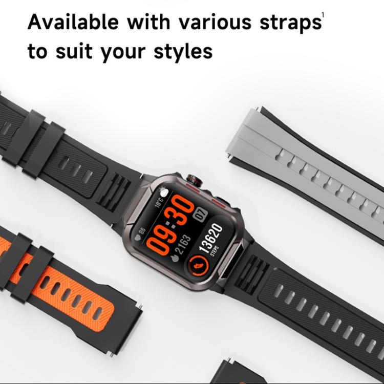 GTS9 1.96 inch TFT Screen Outdoor Rugged Smart Watch 3ATM Waterproof