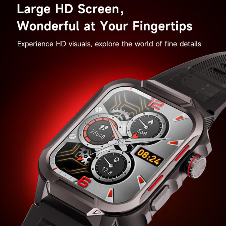 GTS9 1.96 inch TFT Screen Outdoor Rugged Smart Watch 3ATM Waterproof