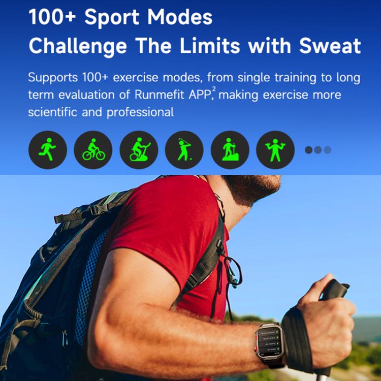 GTS9 1.96 inch TFT Screen Outdoor Rugged Smart Watch 3ATM Waterproof