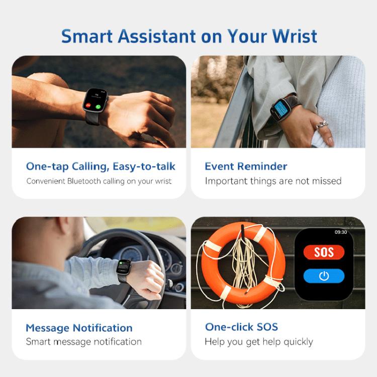 GTS10 1.95 inch AMOLED Screen Fitness Tracker Smart Watch Support Heart Rate Monitoring