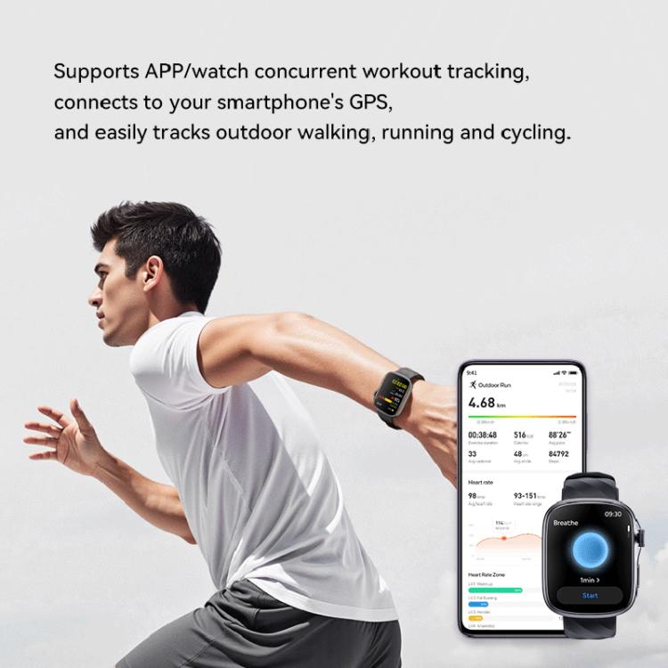GTS10 1.95 inch AMOLED Screen Fitness Tracker Smart Watch Support Heart Rate Monitoring