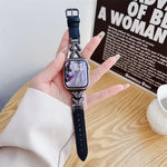 xDfind V-shaped Metal Hybrid Leather Watch Band, For Apple Watch 42 / 44 / 45 / 46 / 49mm, For Apple Watch 38 / 40 / 41 / S10 42mm