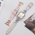 xDfind V-shaped Metal Hybrid Leather Watch Band, For Apple Watch 42 / 44 / 45 / 46 / 49mm, For Apple Watch 38 / 40 / 41 / S10 42mm