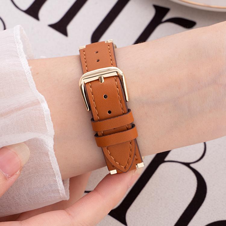 xDfind V-shaped Metal Hybrid Leather Watch Band, For Apple Watch 42 / 44 / 45 / 46 / 49mm, For Apple Watch 38 / 40 / 41 / S10 42mm