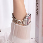 xDfind Denim Chain Metal Hybrid Leather Watch Band, For Apple Watch 42 / 44 / 45 / 46 / 49mm, For Apple Watch 38 / 40 / 41 / S10 42mm