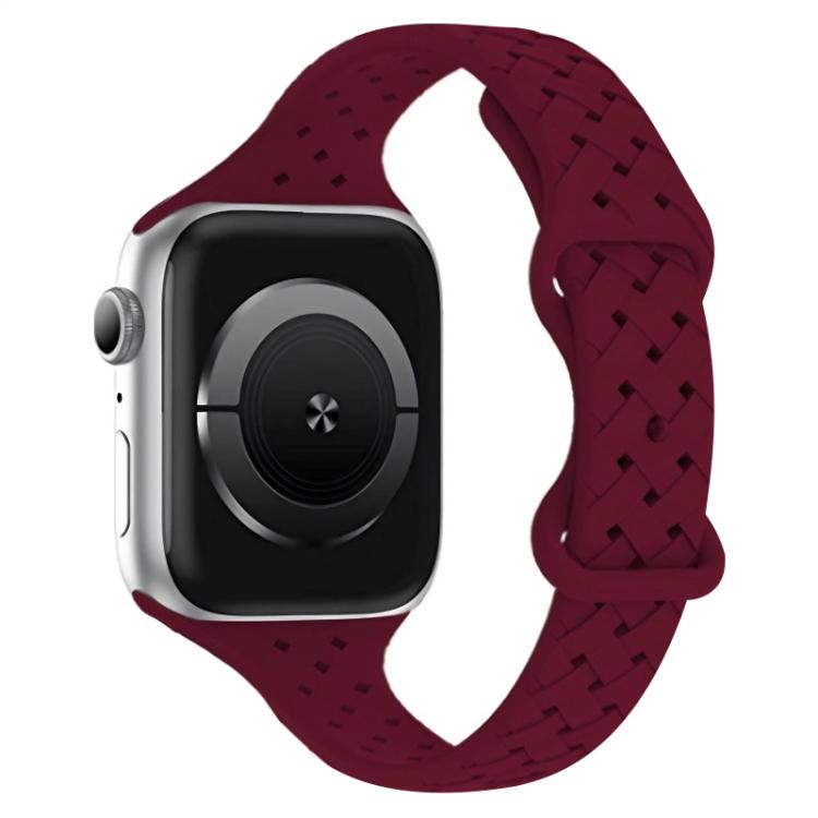 xDfind Butterfly Buckle Braid Silicone Watch Band, For Apple Watch 42 / 44 / 45 / 46 / 49mm, For Apple Watch 38 / 40 / 41 / S10 42mm