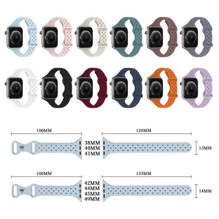 xDfind Butterfly Buckle Braid Silicone Watch Band, For Apple Watch 42 / 44 / 45 / 46 / 49mm, For Apple Watch 38 / 40 / 41 / S10 42mm