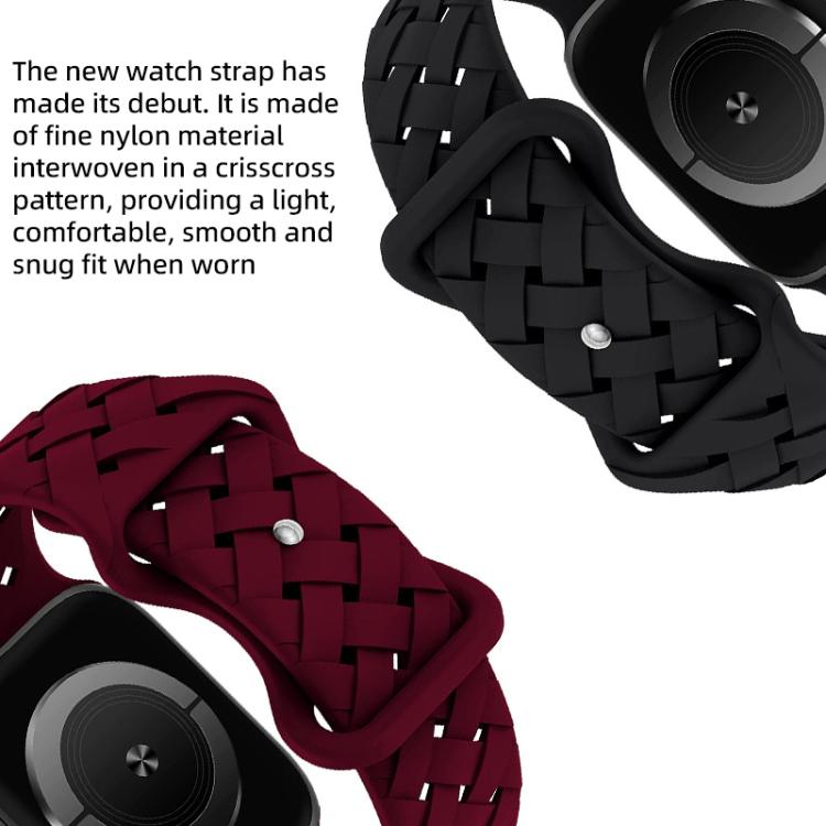 xDfind Butterfly Buckle Braid Silicone Watch Band, For Apple Watch 42 / 44 / 45 / 46 / 49mm, For Apple Watch 38 / 40 / 41 / S10 42mm