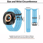 Marine Double Buckle Silicone Watch Band with 3D Curved Film, For Samsung Galaxy Watch Ultra 2025, For Samsung Galaxy Watch Ultra 47mm